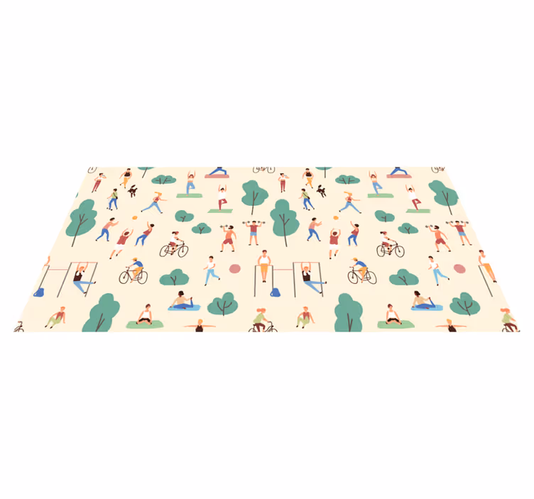 Tapis vinyle chambre Personnes pratiquant différents sports - TenStickers
