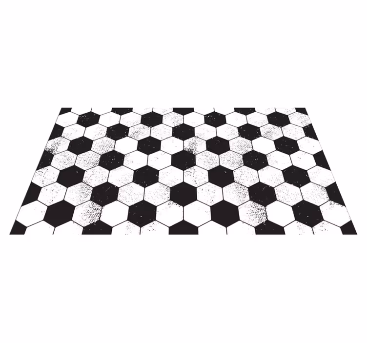 Tapis vinyle géométrique hexagonal noir et blanc - TenStickers