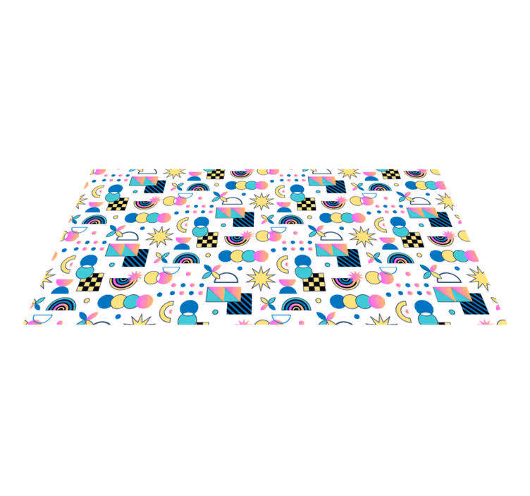 Tapis vinyle géométrique éléments vivants - TenStickers