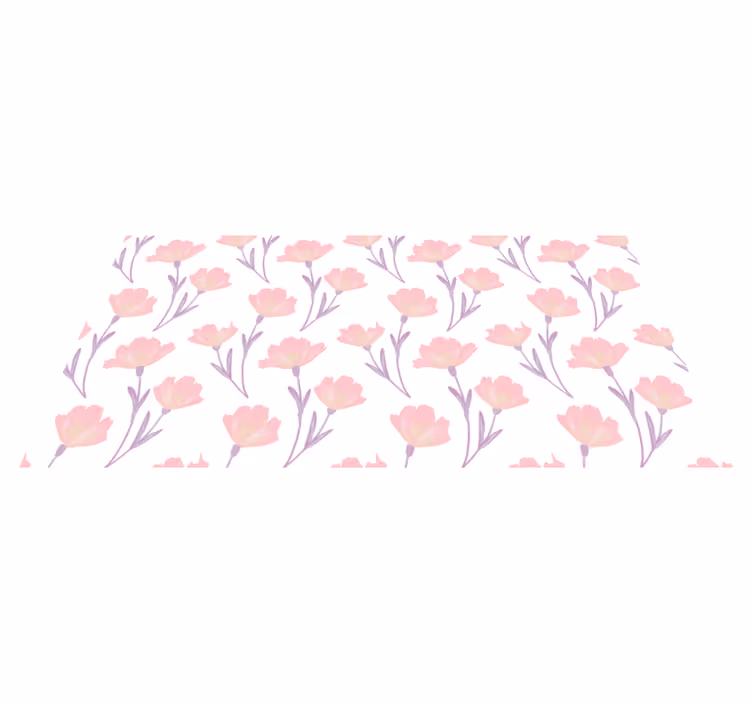 Tapis vinyle fleurs et plantes motifs floraux doux - TenStickers