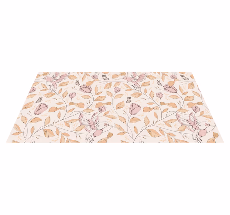 Tapis vinyle entrée élégance florale pastel - TenStickers