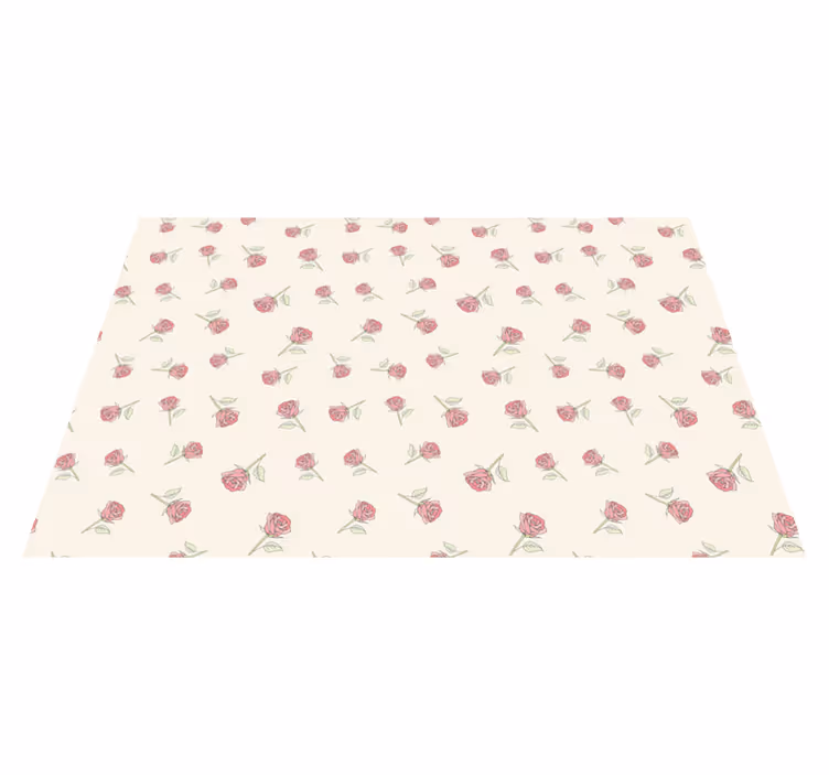 Tapis vinyle fleurs et plantes charmant motif de rose - TenStickers
