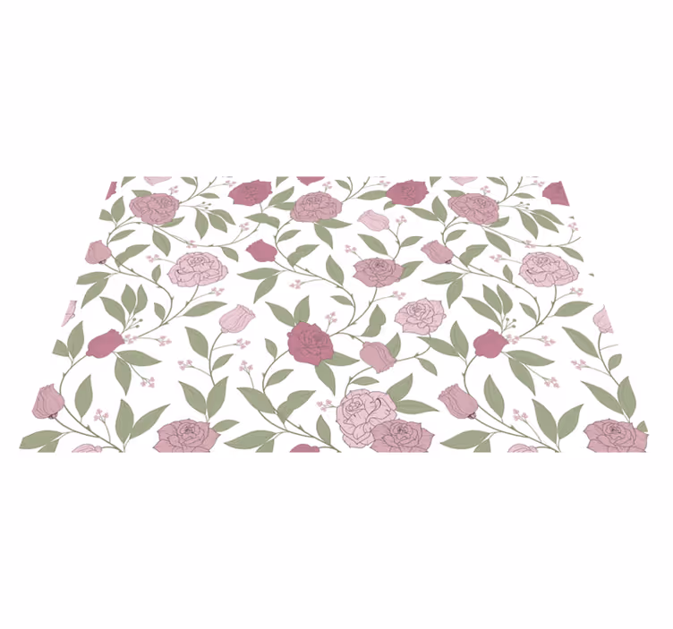 Tapis vinyle fleurs et plantes motif de jardin élégant - TenStickers