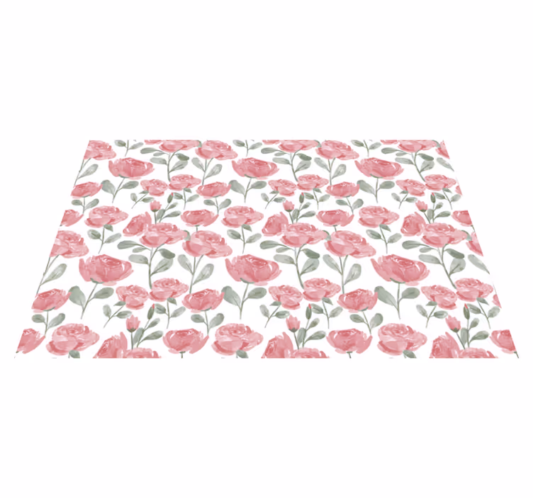 Tapis vinyle fleurs et plantes motif coquelicots - TenStickers