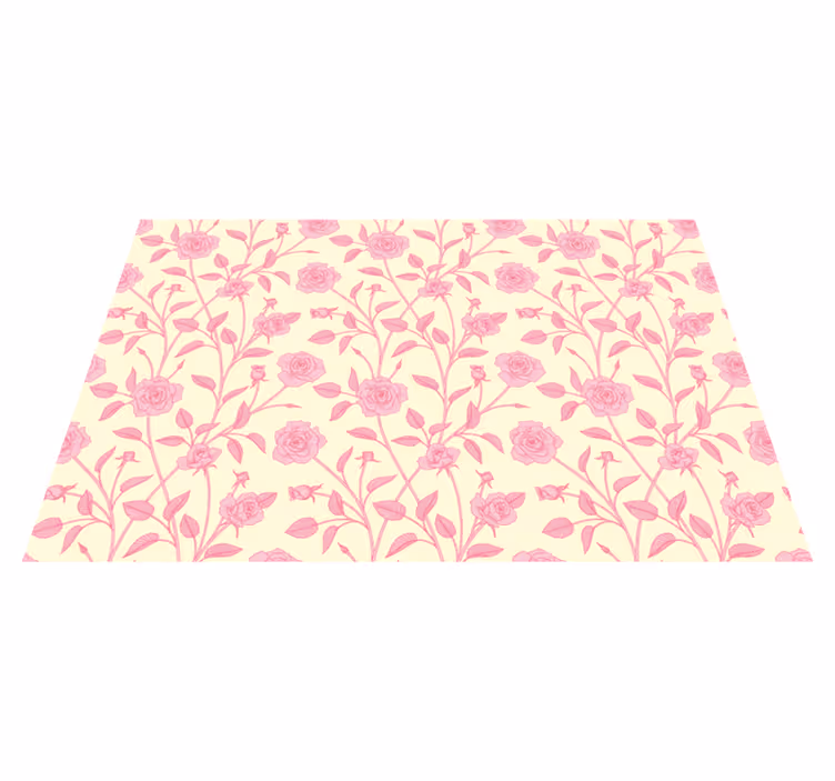 Tapis vinyle fleurs et plantes charmante flore rose - TenStickers