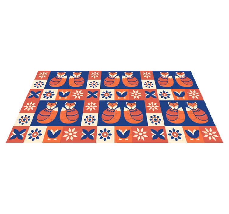 Tapis vinyle autres tapis motifs de renard colorés - TenStickers