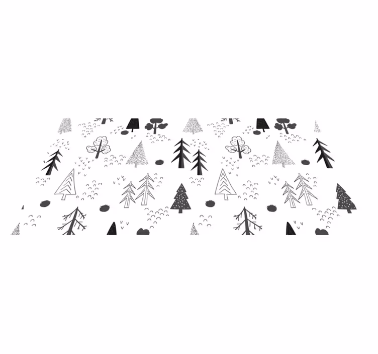 Tapis vinyle salon Arbres minimalistes blancs - TenStickers