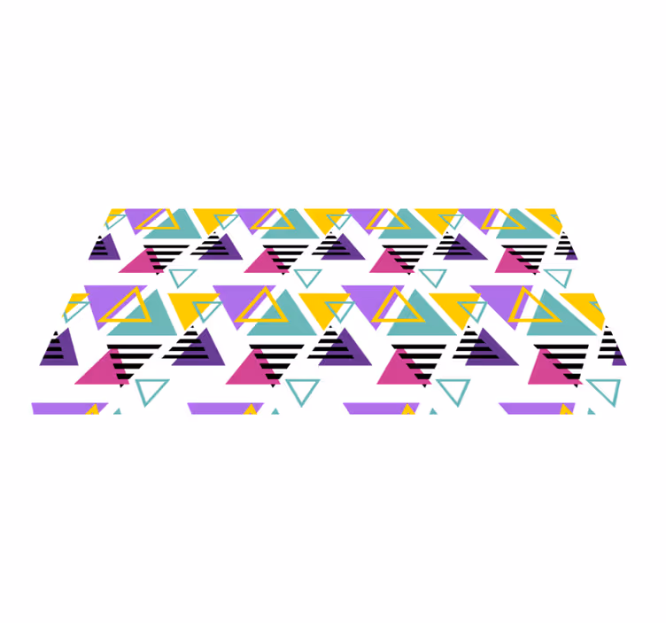 Tapis vinyle géométrique arrangement de triangles colorés - TenStickers