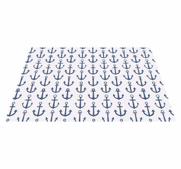 Tapis vinyle salle de bain thème de l'ancre nautique - TenStickers