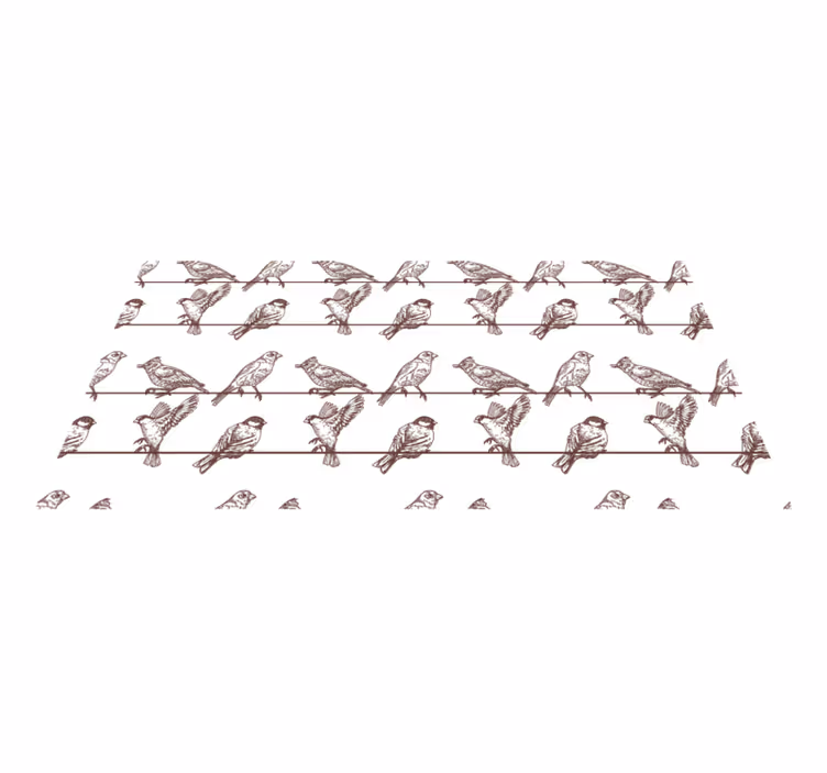 Tapis vinyle animal oiseaux sur des fils - TenStickers