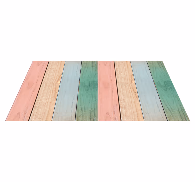 Tapis vinyle en bois Planches colorées texturées en bois - TenStickers