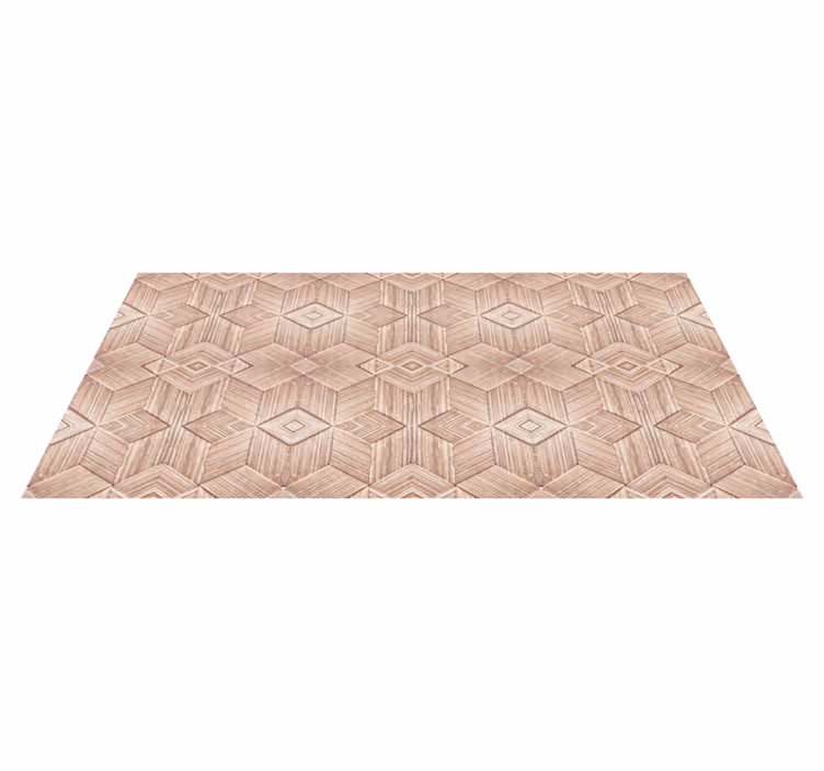 Tapis vinyle imitation parquet motif géométrique - TenStickers