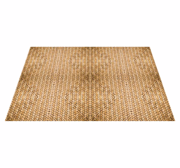 Tapis vinyle salle de bain bois effet bambou tissé - TenStickers