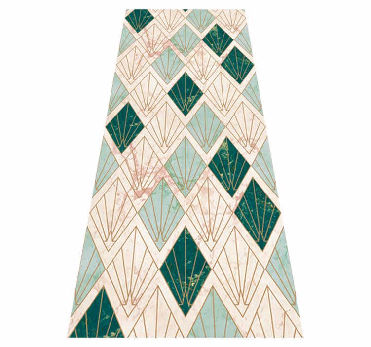 Tapis vinyle carreaux vinyle vert de mer art déco - TenStickers