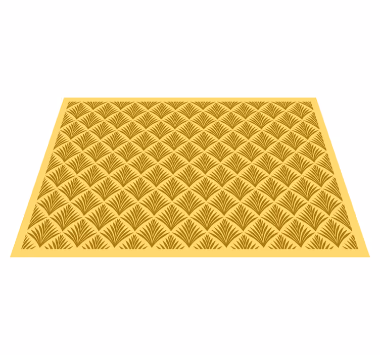 Tapis vinyle carreaux de ciment motif éventail jaune - TenStickers