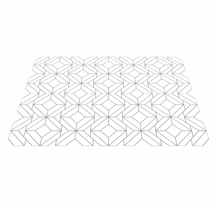 Tapis vinyle géométrique motif blanc - TenStickers