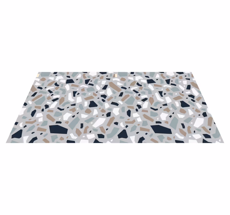Tapis vinyle motif vinylee de terrazzo de couleurs neutres - TenStickers