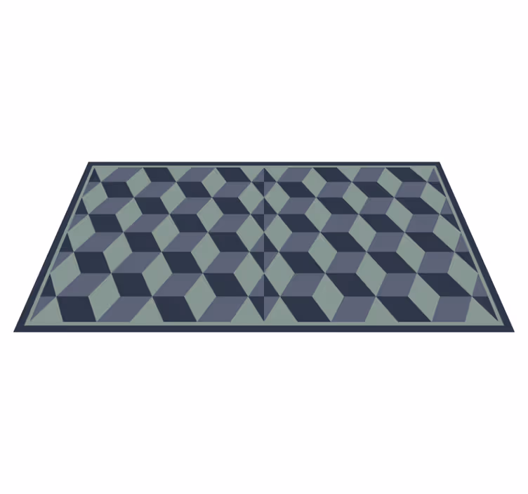 Tapis vinyle géométrique jeu de motifs cubiques - TenStickers