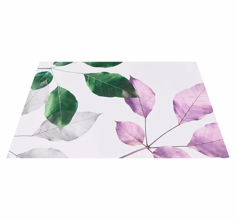 Tapis vinyle fleurs et plantes imprimés botaniques feuillus - TenStickers