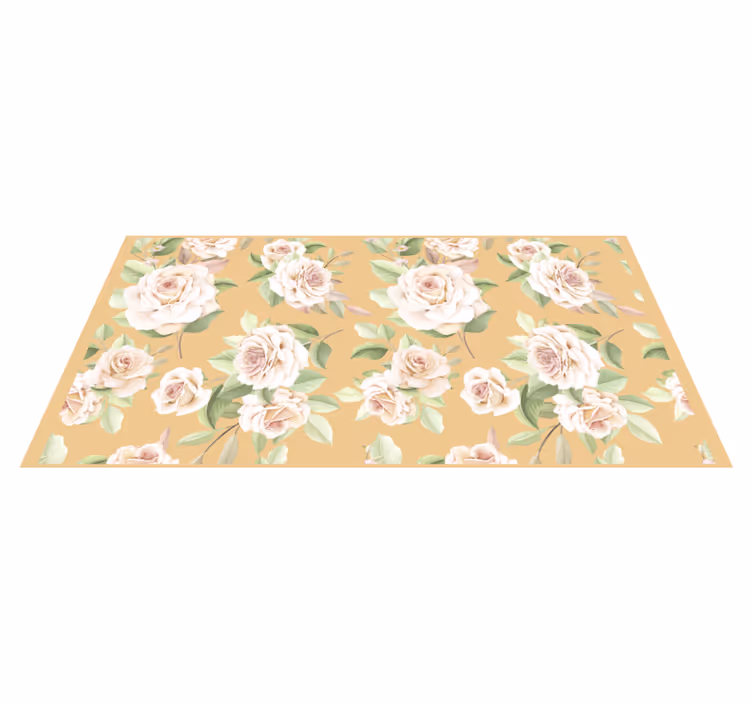 Tapis vinyle fleurs et plantes douce grâce fleurie - TenStickers