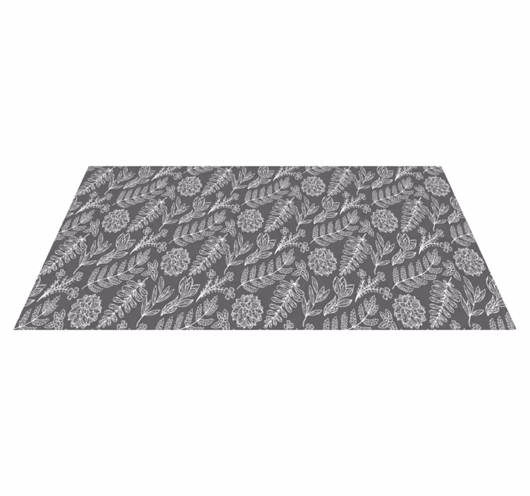 Tapis vinyle fleurs et plantes motif de feuillage floral - TenStickers
