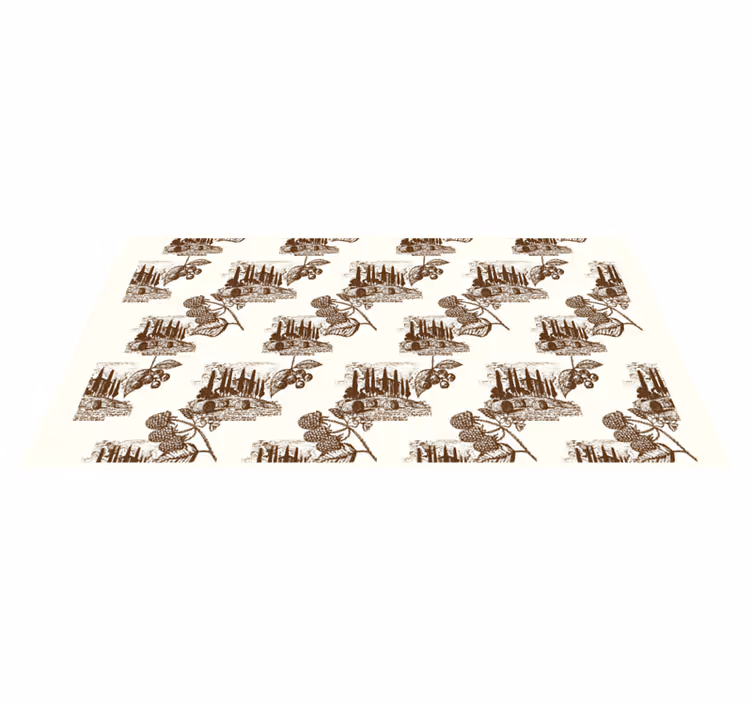 Tapis vinyle vintage scène beige élégante - TenStickers