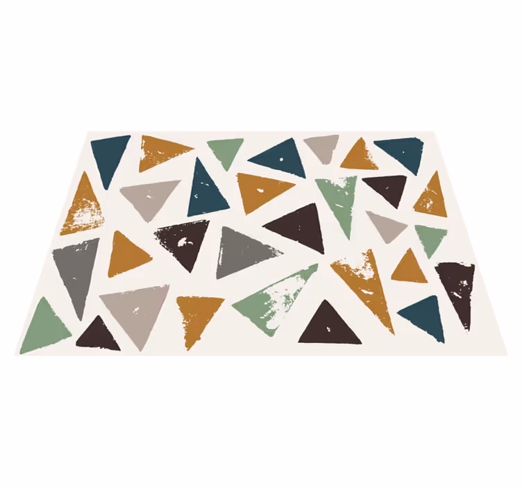 Tapis vinyle minimaliste motif triangulaire vibrant - TenStickers