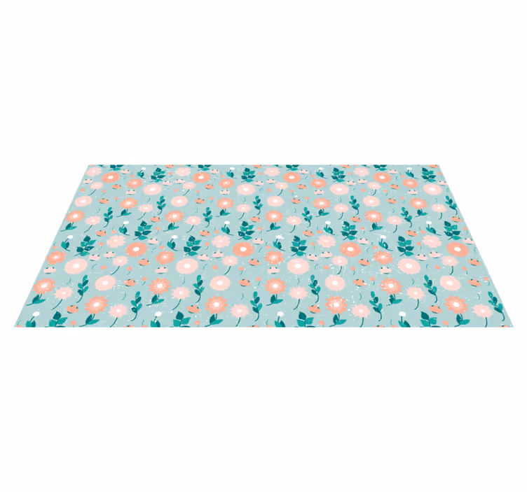 Tapis vinyle fleurs et plantes motif floral printanier - TenStickers