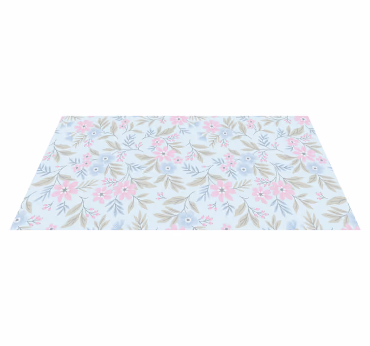 Tapis vinyle fleurs et plantes motif floral pastel - TenStickers