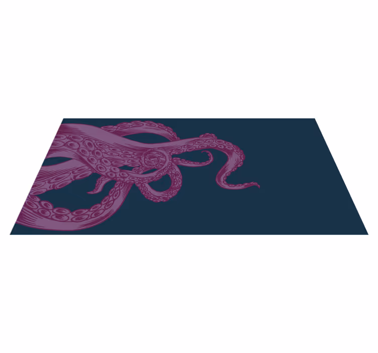 Tapis vinyle chambre Mer tentacule de poulpe violet - TenStickers