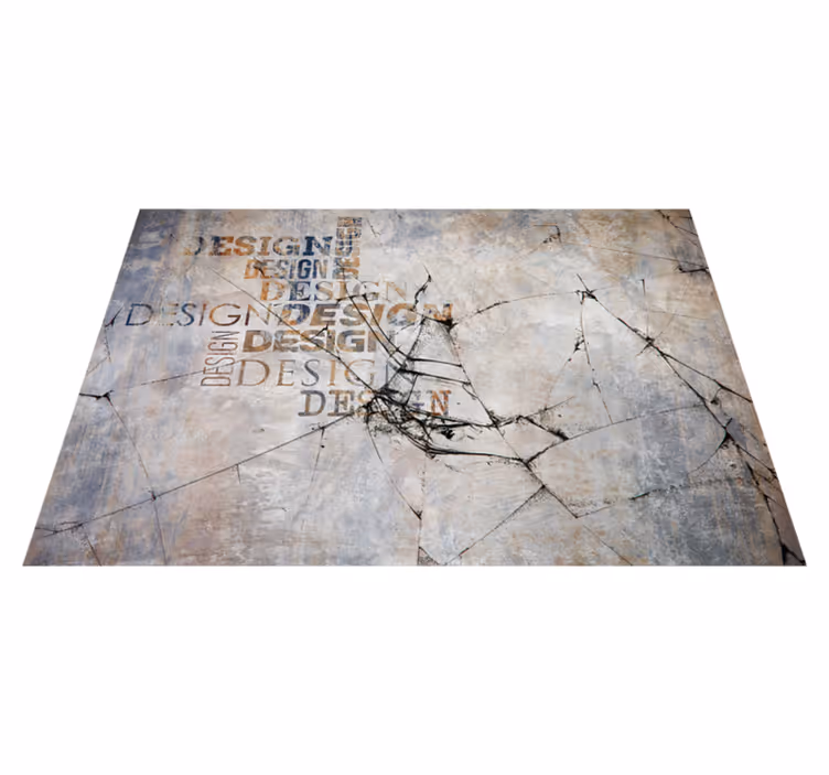 Tapis vinyle imitation pierre fissurée et typographie - TenStickers