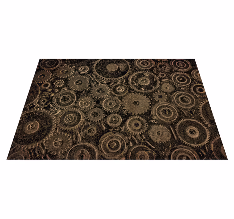 Tapis vinyle rouages industriels effet texturé - TenStickers