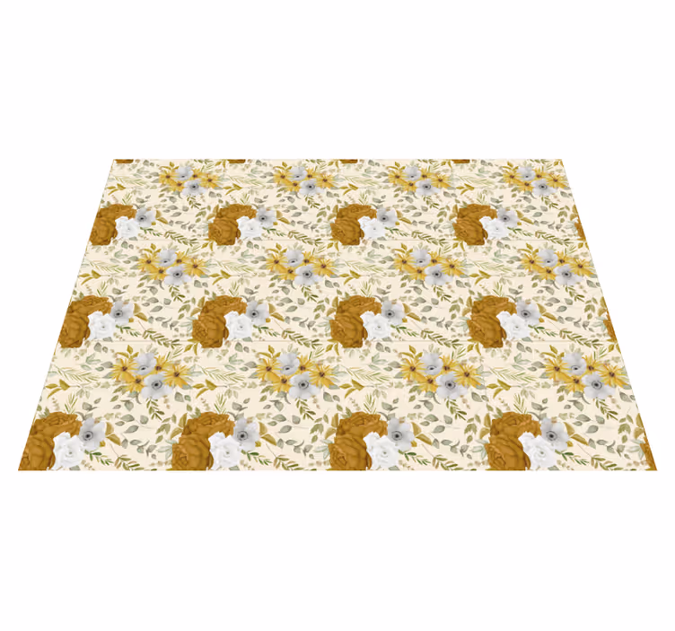 Tapis vinyle fleurs et plantes bouquets de fleurs jaunes  - TenStickers