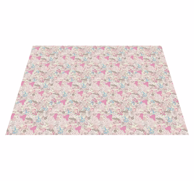 Tapis vinyle fleurs et plantes motif de glace florale - TenStickers
