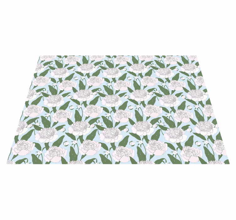 Tapis vinyle fleurs et plantes élégance florale - TenStickers