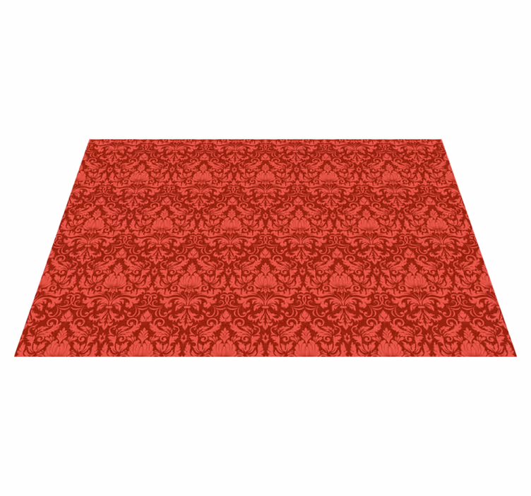 Tapis vinyle rouge motif de superposition baroque - TenStickers