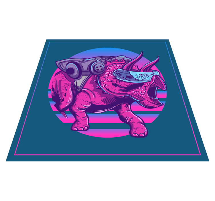 Tapis vinyle animal illustration de rhinocéros cybernétique - TenStickers