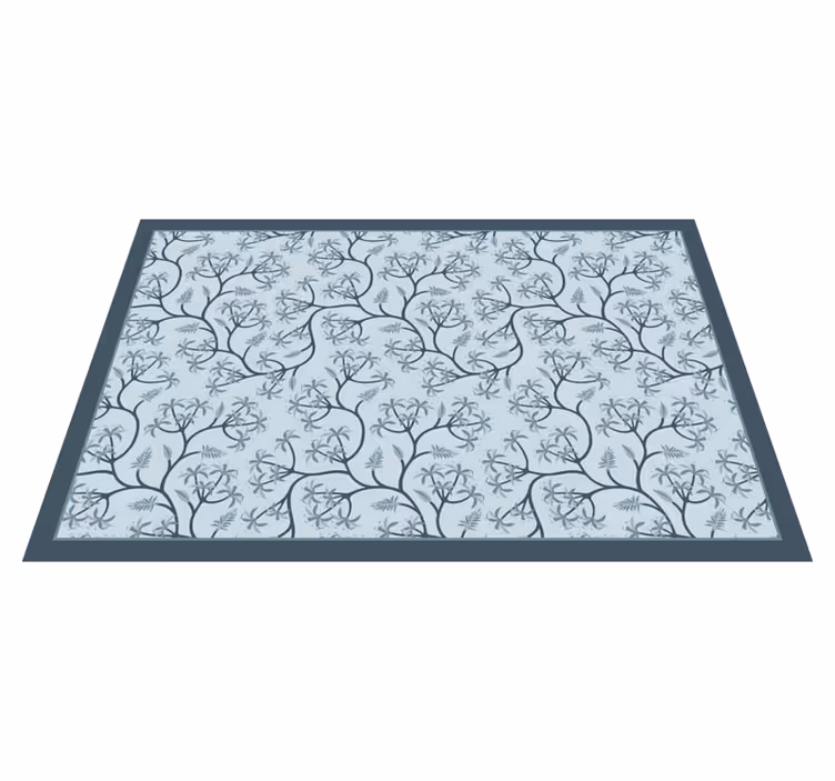 Tapis vinyle fleurs et plantes motif de silhouette botanique - TenStickers