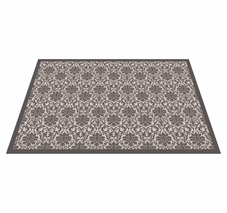 Tapis vinyle retro vinylee de style victorien gris et crème - TenStickers