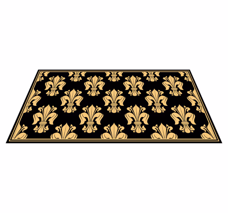 Tapis vinyle salon élégant motif de fleur de lys - TenStickers