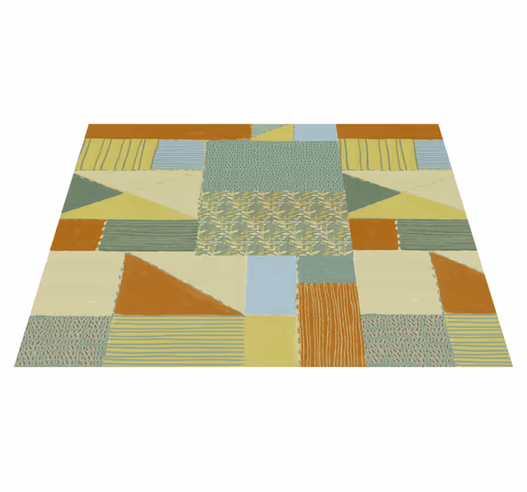 Tapis vinyle géométrique tapisserie patchwork géométrique - TenStickers