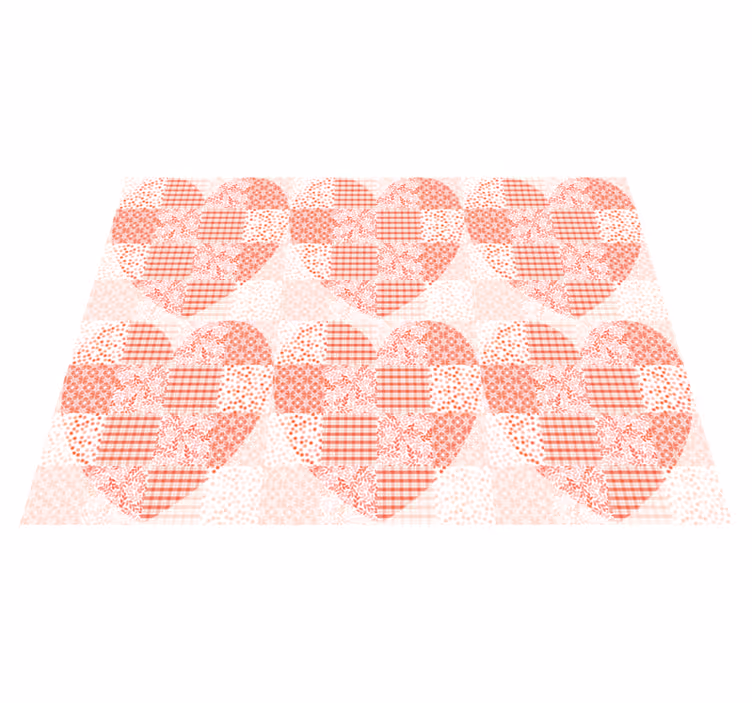 Tapis vinyle entrée superposition de coeurs à motifs - TenStickers