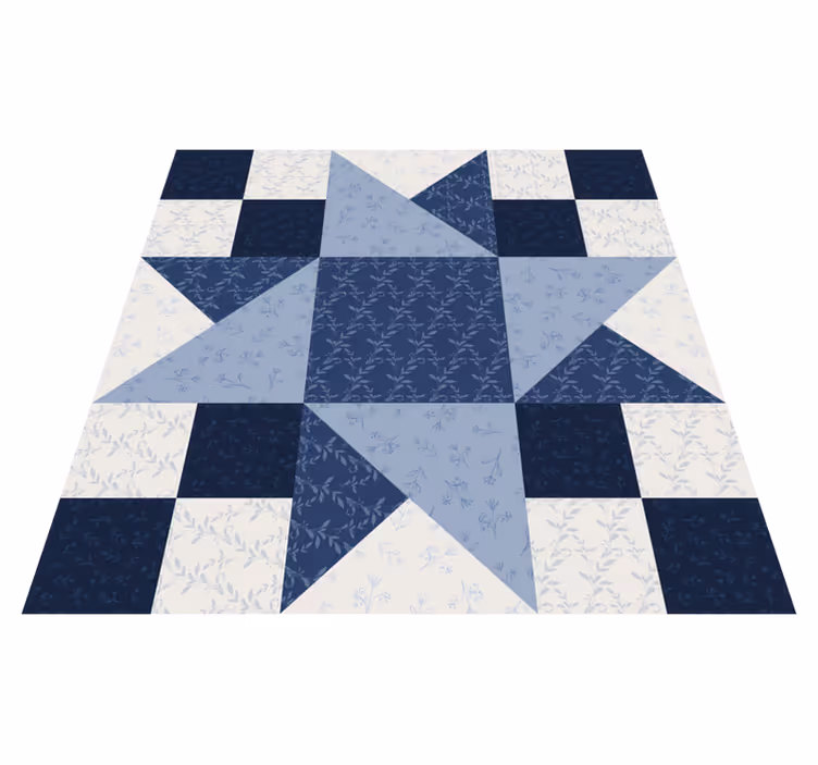 Tapis vinyle géométrique motif étoile patchwork - TenStickers