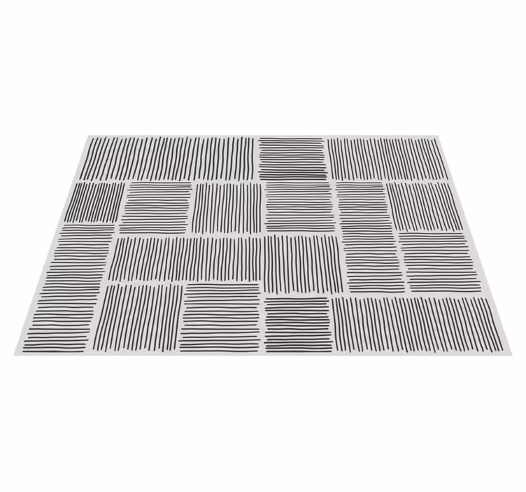 Tapis vinyle noir et blanc milieu du siècle - TenStickers