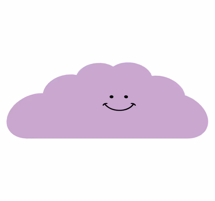 Tapis vinyle chambre bebe Nuage de smiley violet - TenStickers