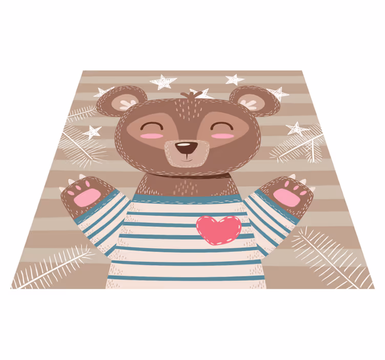 Tapis vinyle chambre bébé illustration d'ours adorable - TenStickers