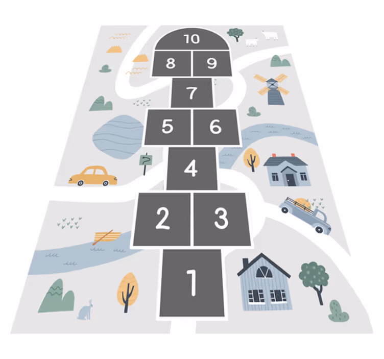 Tapis vinyle chambre bebe Route gris marelle - TenStickers