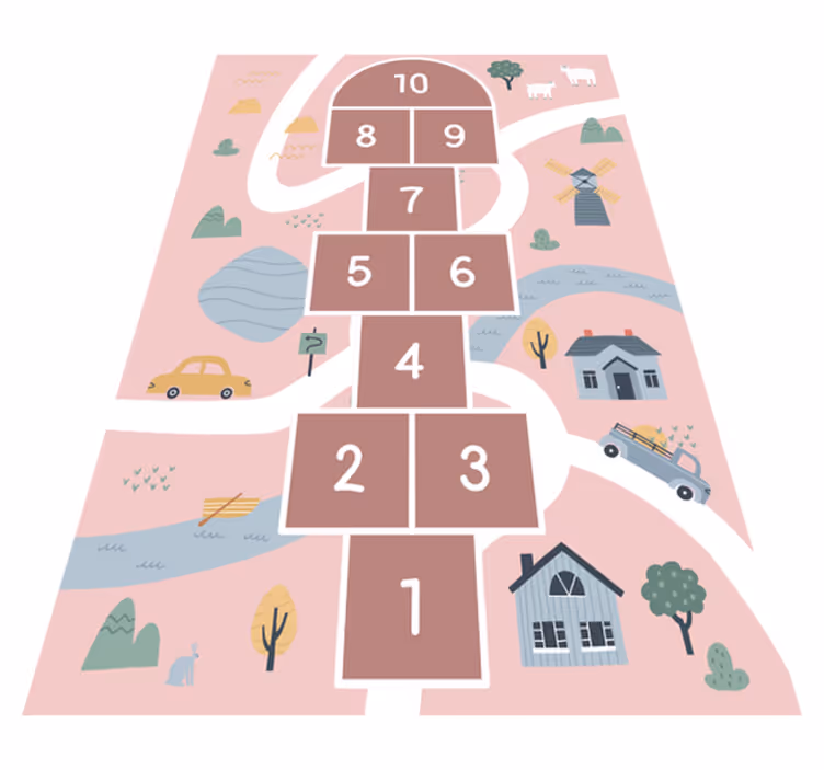Tapis vinyle jeux marelle ludique pour enfants - TenStickers