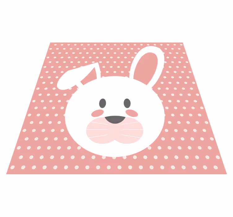 Tapis vinyle chambre bébé lapin et motif à pois - TenStickers