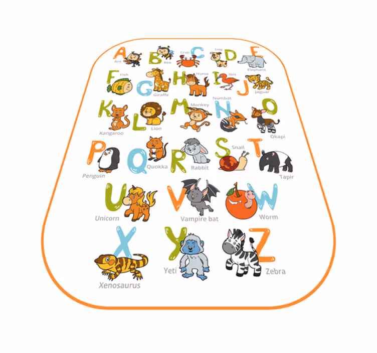 Tapis vinyle lettres alphabet animal éducatif - TenStickers